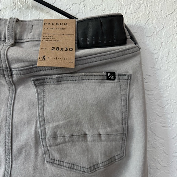 NWT - PacSun Eco High Stretch Gray Stacked Skinny Jeans - Men 28x30 - Picture 5 of 7